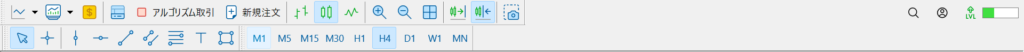 MT5でおすすめのツールバー設定例を示した画面
